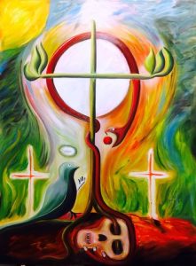 Legend of the Cross - oil on canvas