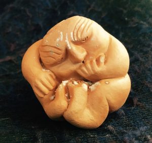 Salt encrusted terracotta netsuke